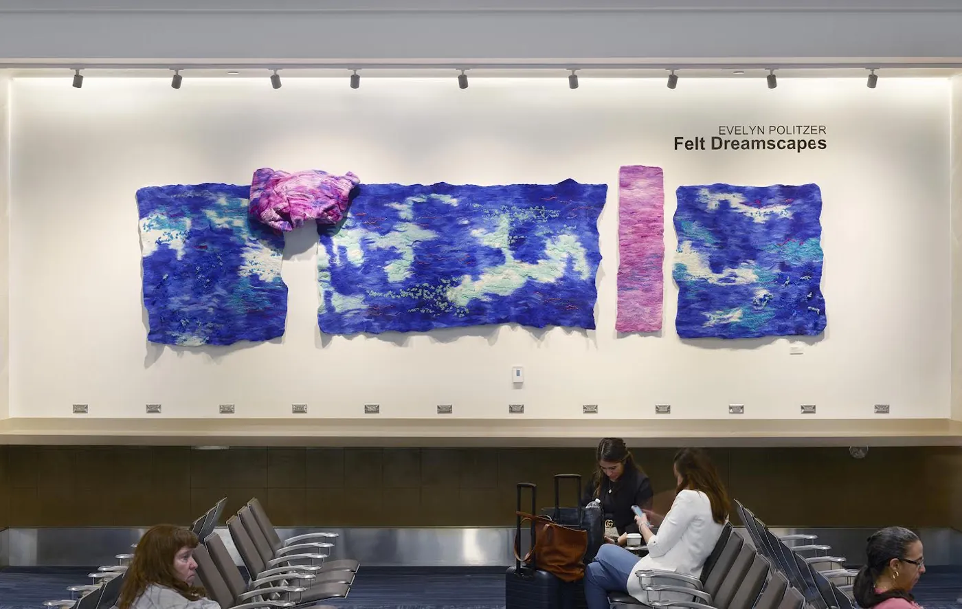 Felt seascapes installation