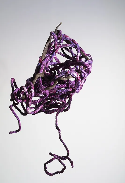 "Nesting" 2017. Hand dyed merino wool sculpture. 2' x 3' x 3'