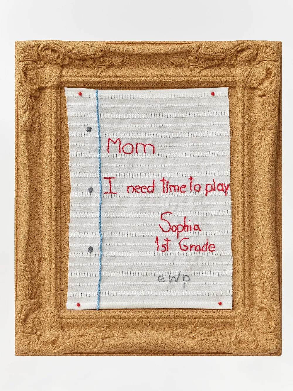 Statement about our Educational System. 2020. Hand embroidered on cotton fabric.