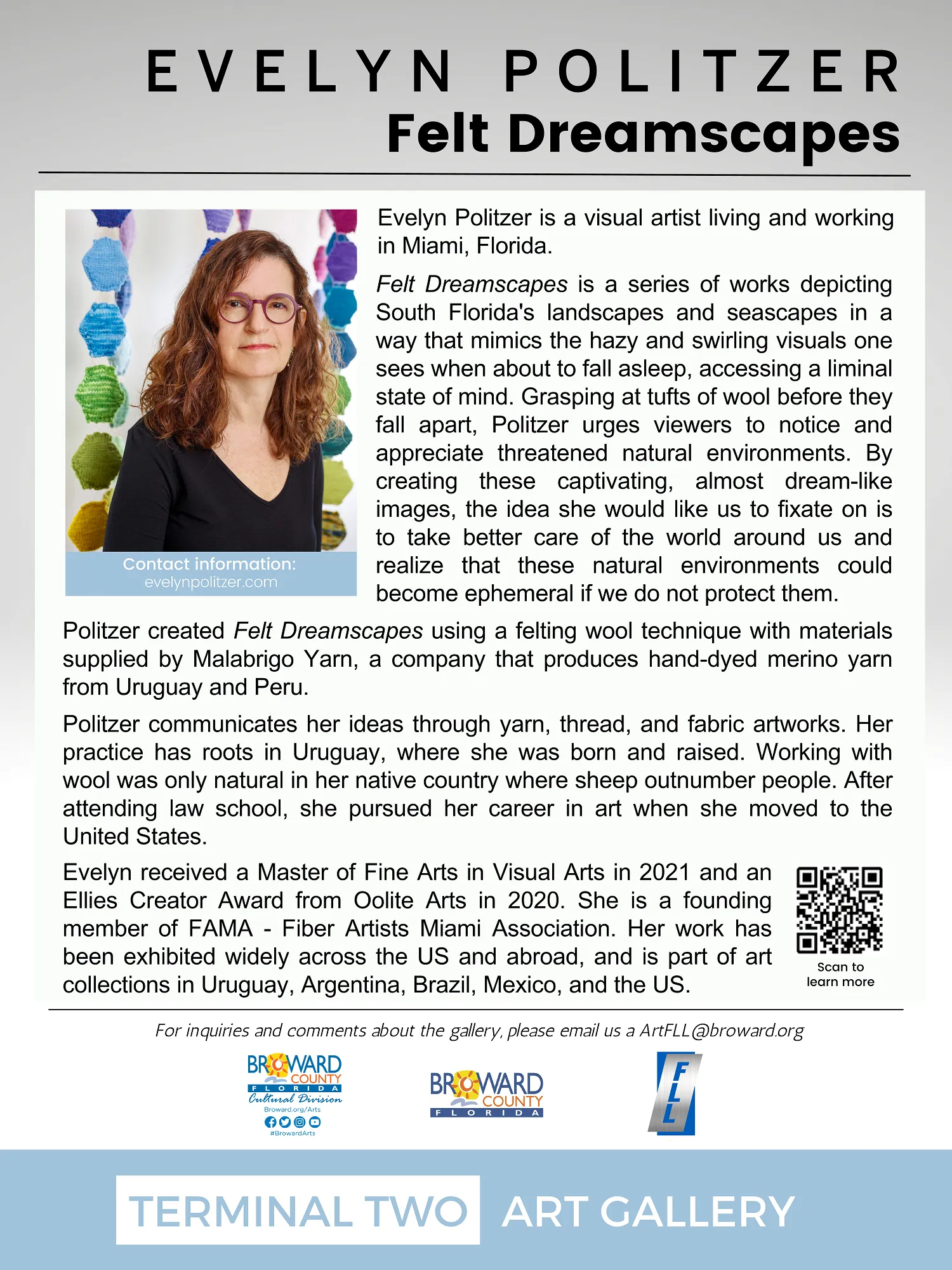Ft Lauderdale Airport solo exhibition layout brochure